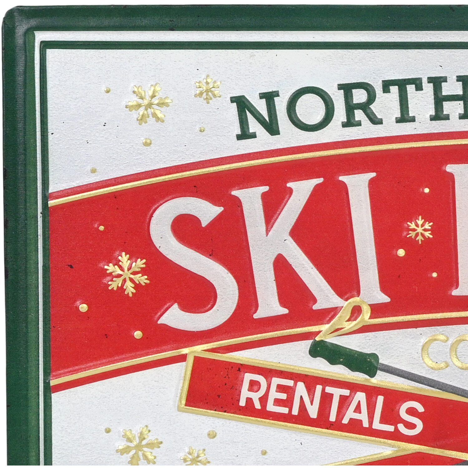 Ski Resort Wall Art Green and Red Image 4