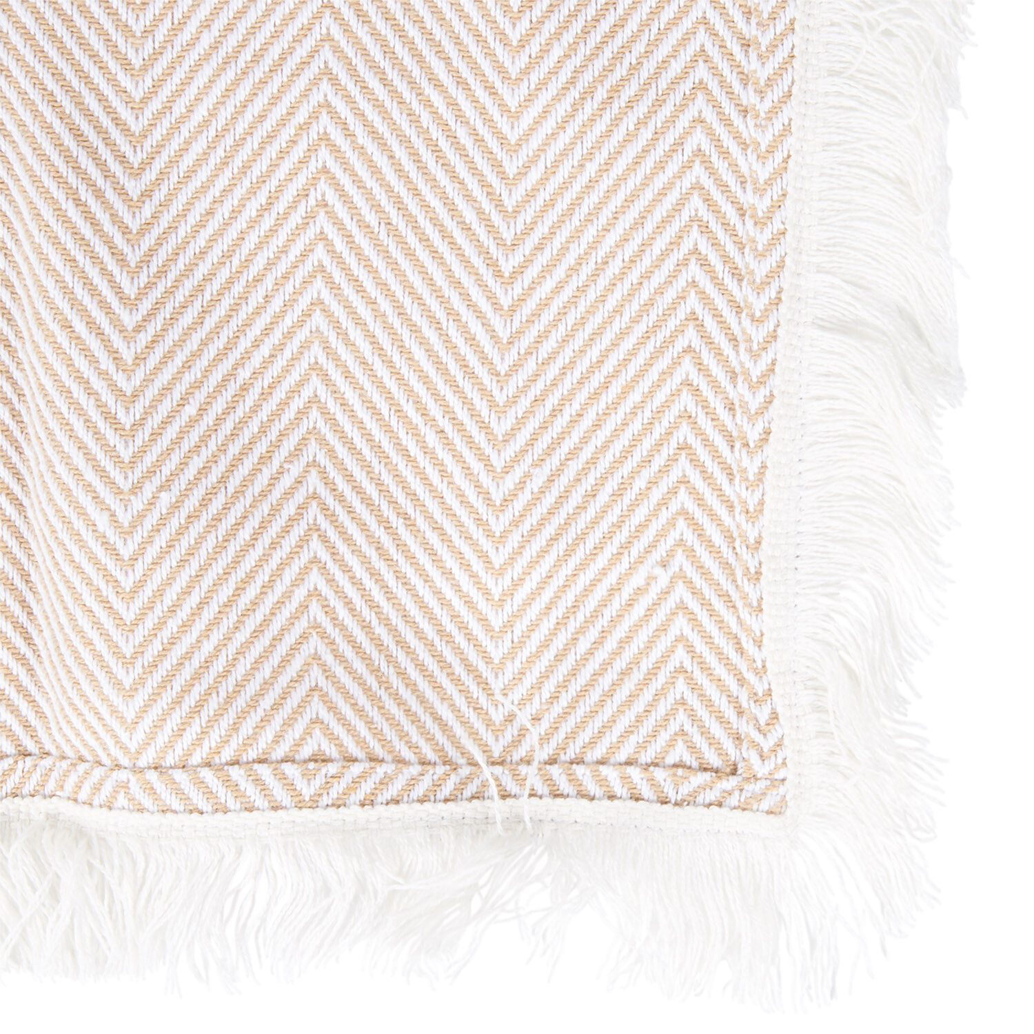 Pack of 2 Fringe Tea Towels - Beige and Cream Image 4
