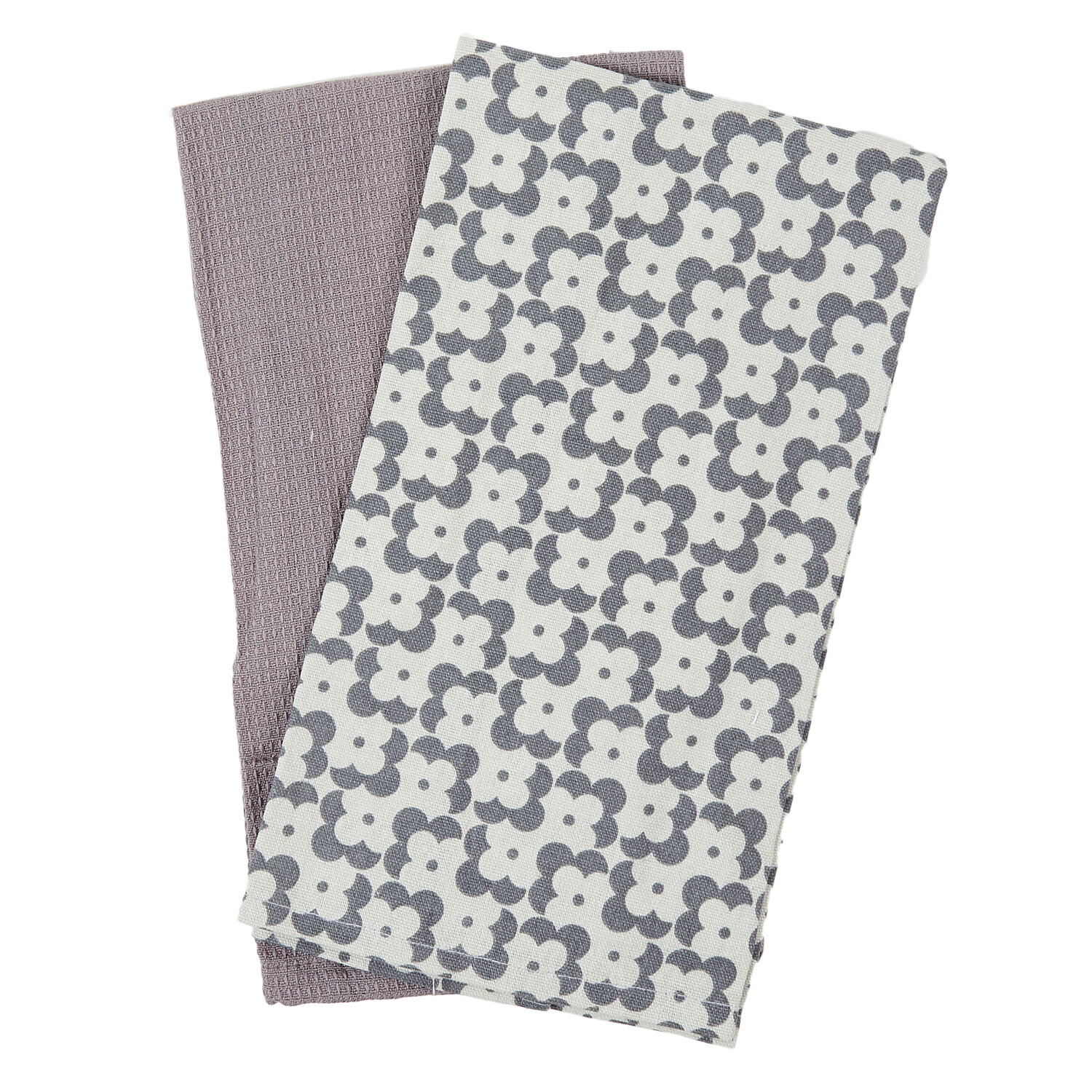 Pack of 2 My Home Geo Tea Towels - Grey Image 3