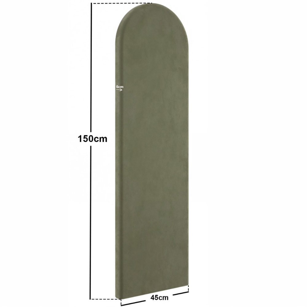 Solace+Co Cirrus Khaki Green Velvet Headboard Panel Image 8
