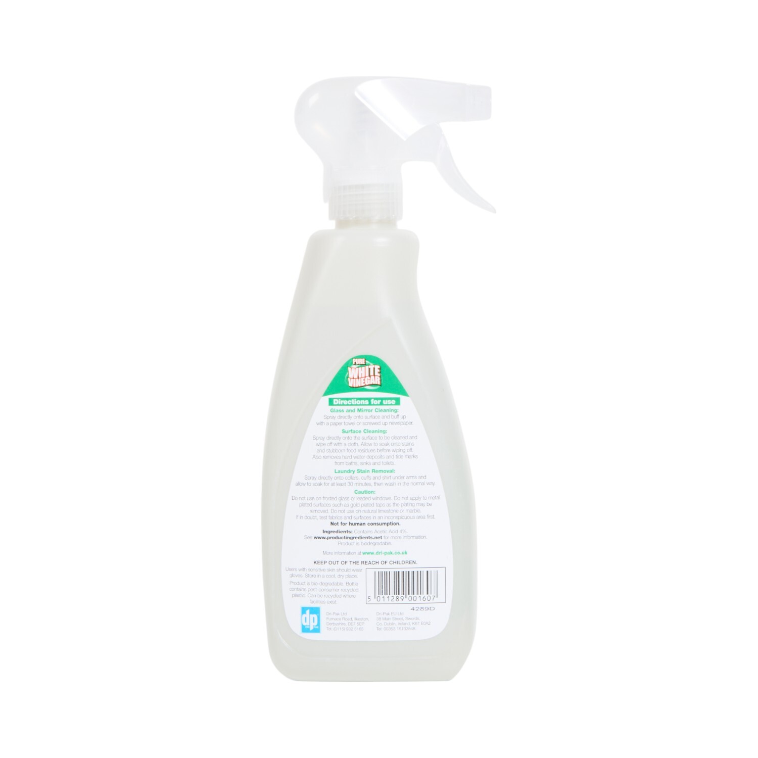 Dri-Pak Pure White Vinegar 500ml Image 2