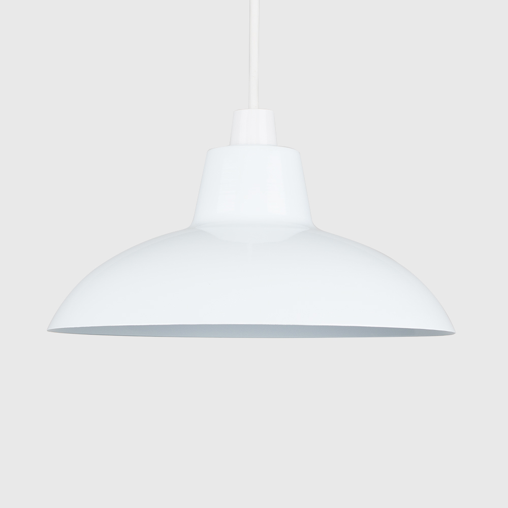 ValueLights Civic White Retro Pendant Light Shade Image 3
