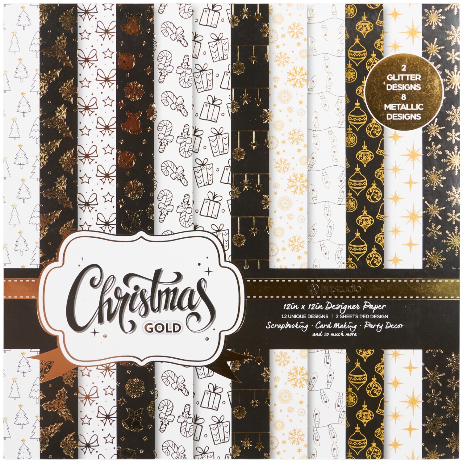 Metallic Foiled Christmas Paper Pad Image 4