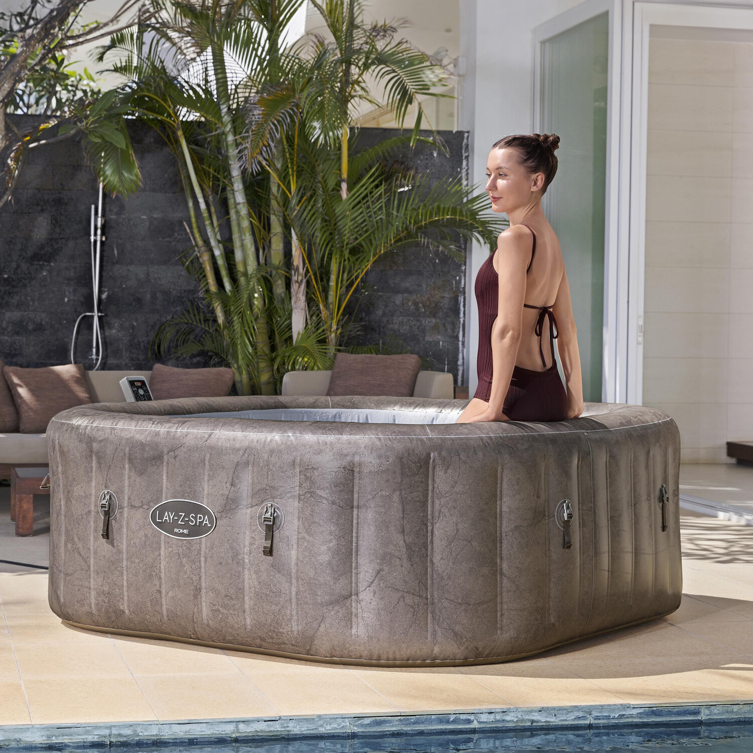 Lay-Z-Spa Rome MaxHold Smart AirJet - Brown Image 12