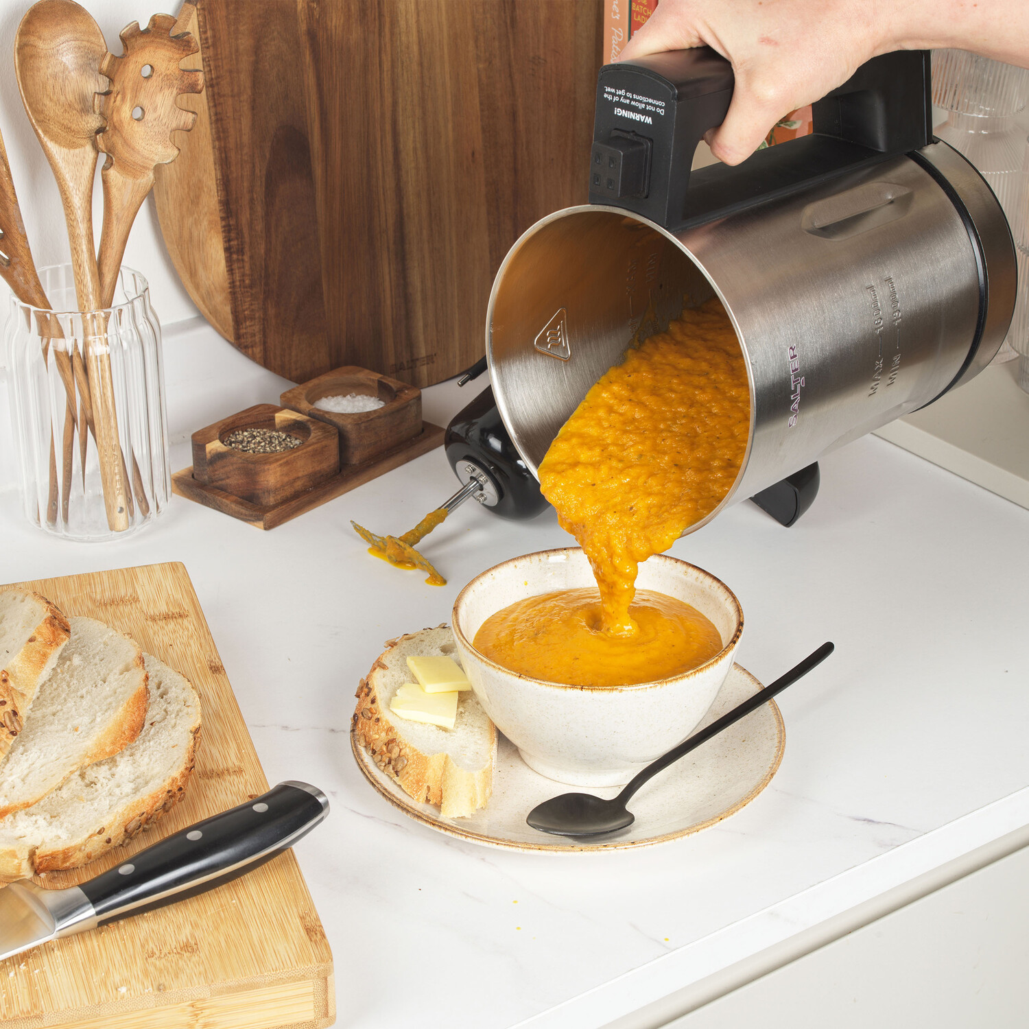 Salter Electric Soup Maker 1.6L Silver and Black Image 3