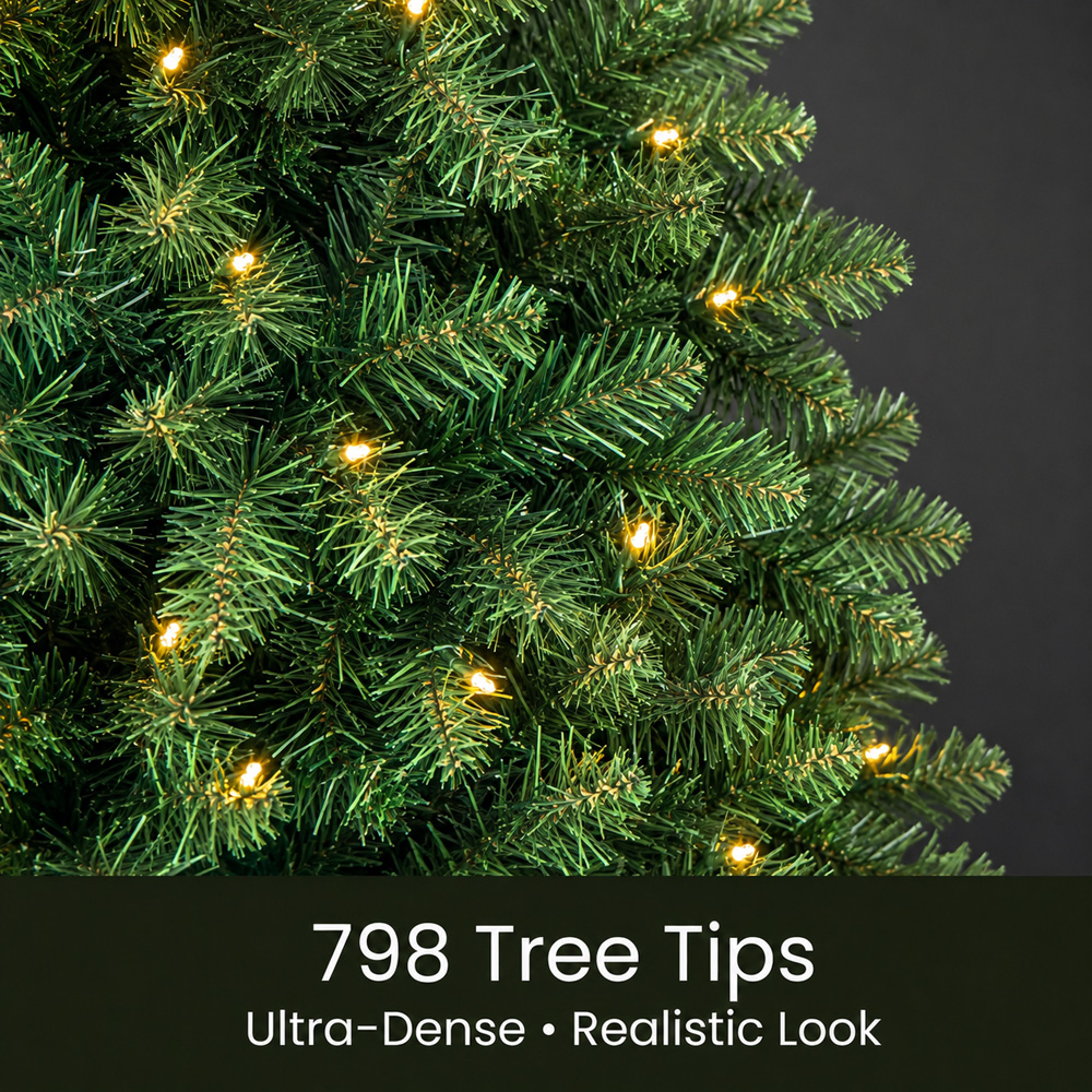 Festive Christmas Richmond Fir Winter Pre-Lit Artificial Christmas Tree 6ft Image 6