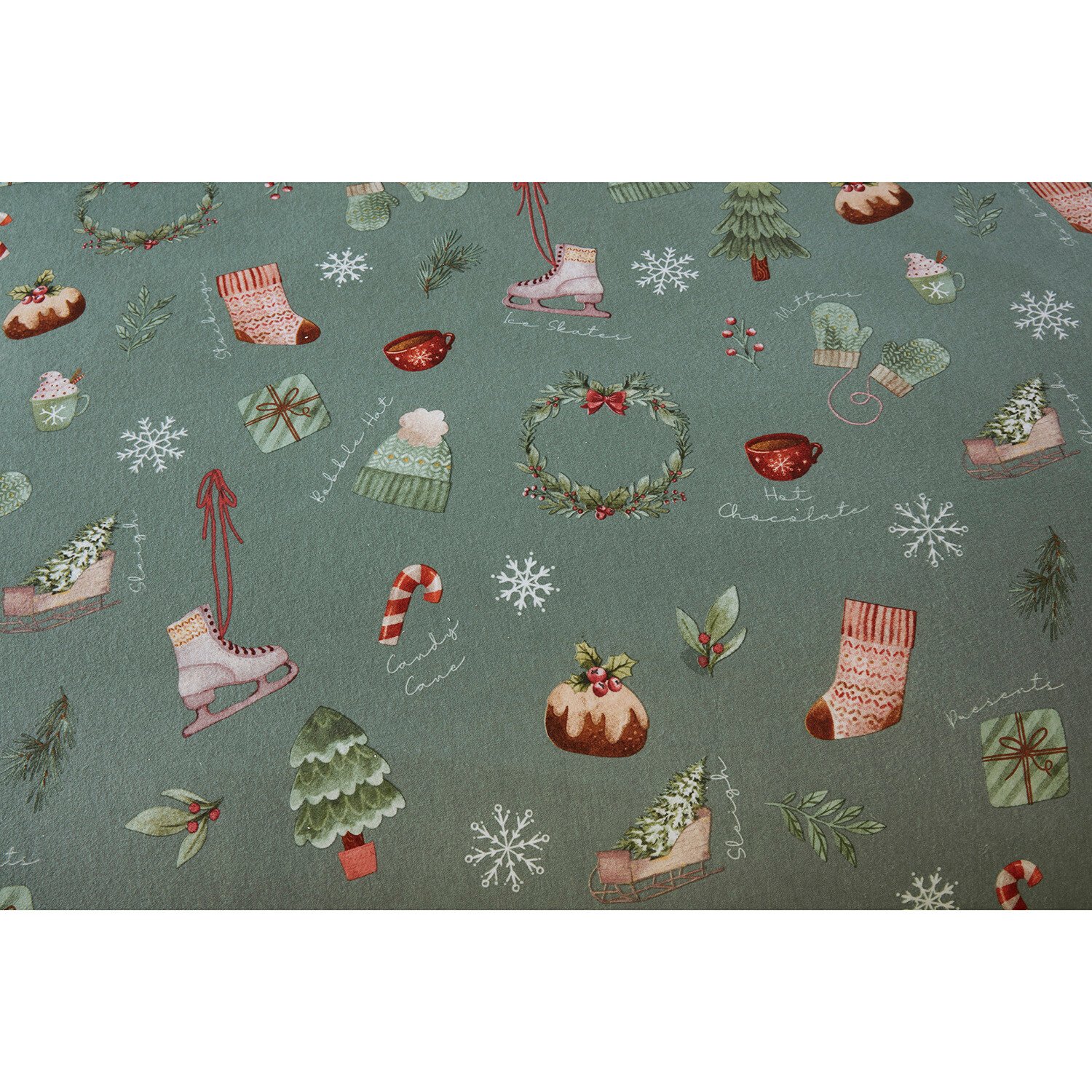 Winter Warmers Duvet Cover and Pillowcase Set - Green / King Image 5