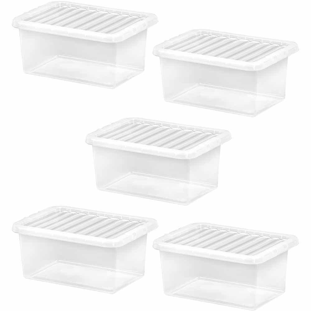 Wham 11L Crystal Storage Box with Lid 5 Pack Image 1