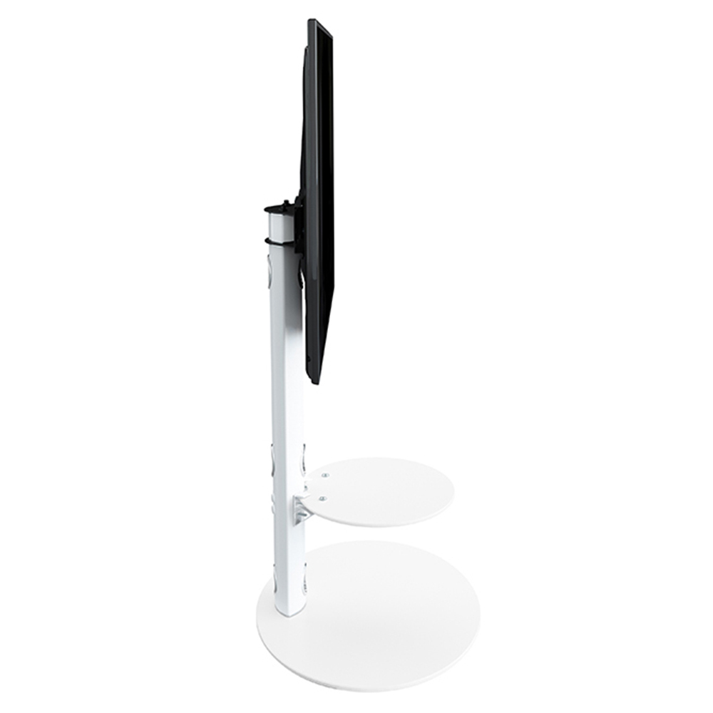 AVF Lugano Satin White Oval Pedestal TV Unit Image 7