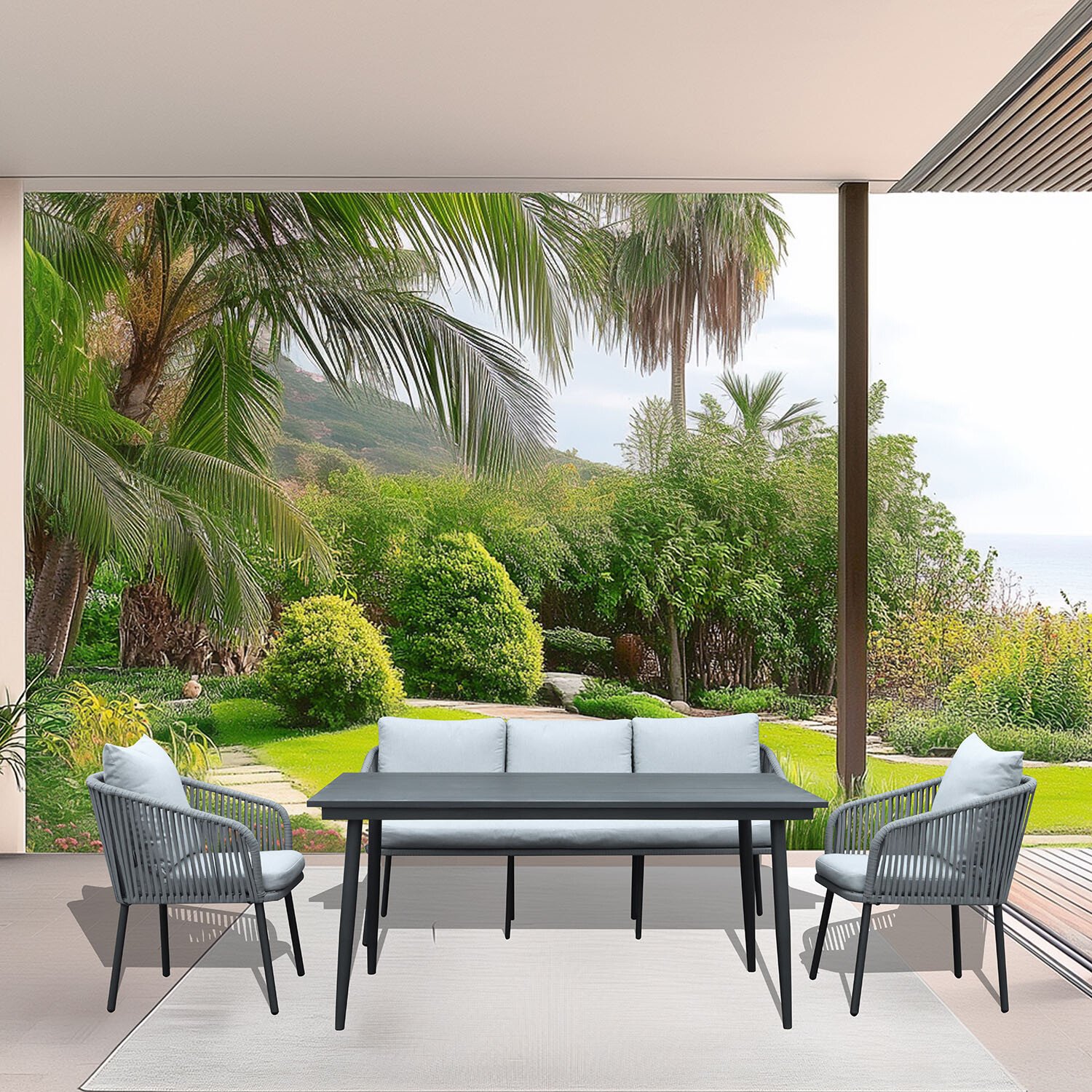 4 Piece Bella Dining Set - Grey Image 2