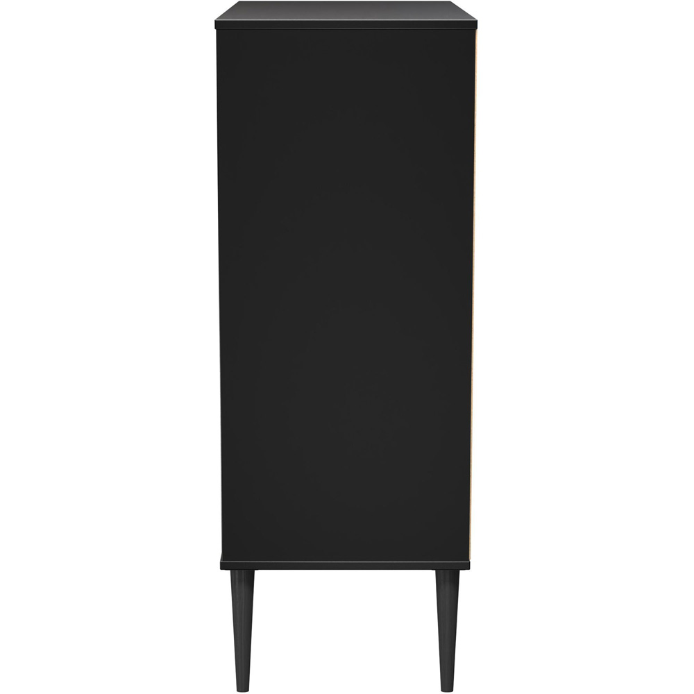 Crowndale Hong Kong 5 Drawer Matt Black Chest of Drawers Ready Assembled Image 3
