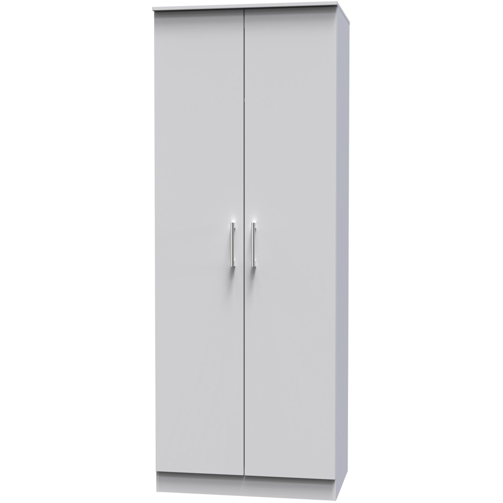 Crowndale Devon Ready Assembled 2 Door Grey Matt Wardrobe Image 4