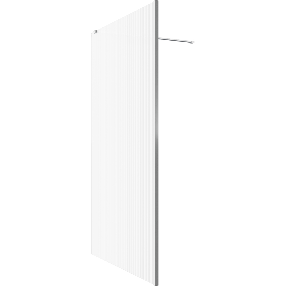 Bathstore Nero Fluted Glass Wetroom Shower Panel with Chrome Profile and Front Arm 1000mm Image 3