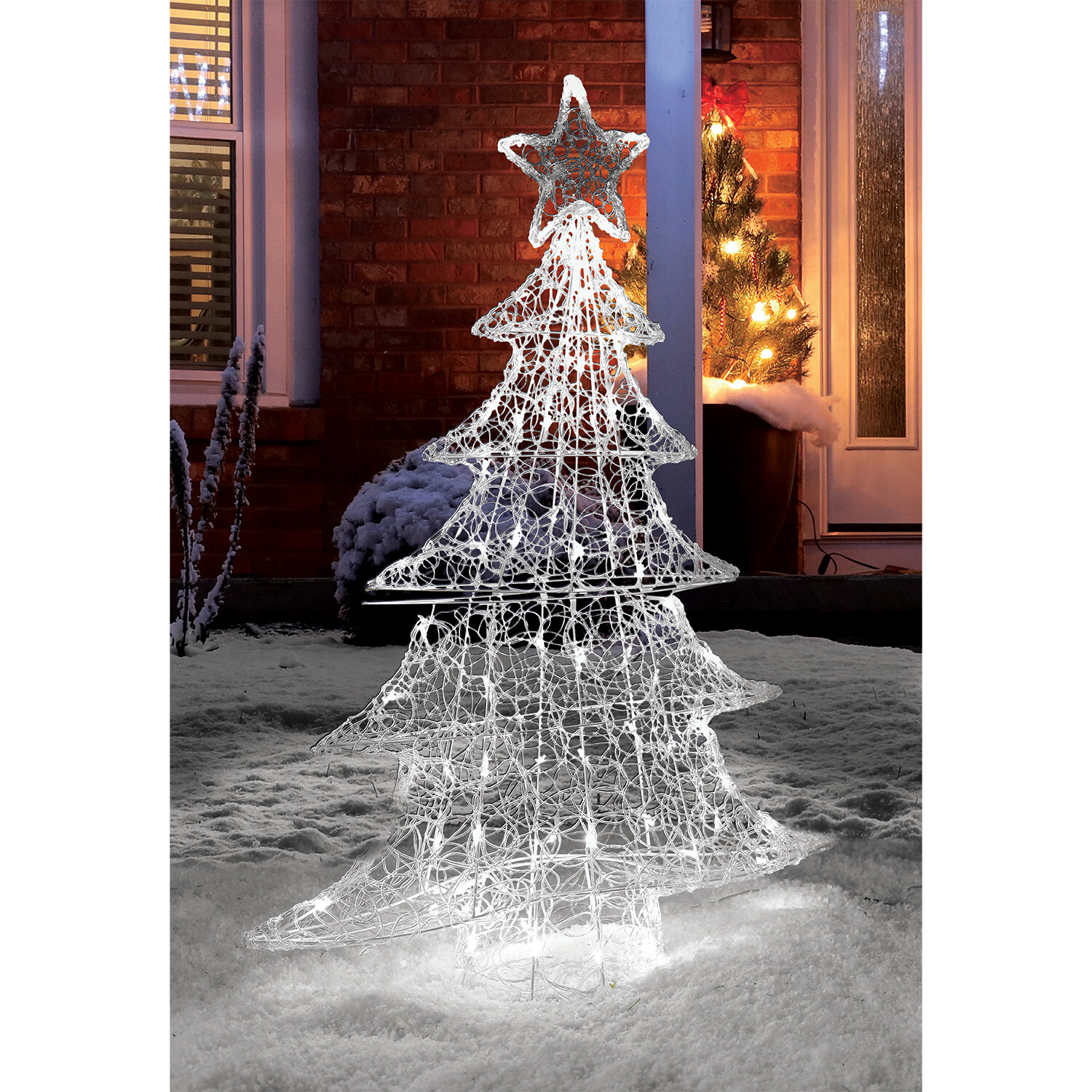 Acrylic LED Outdoor Christmas Tree - White Image 2