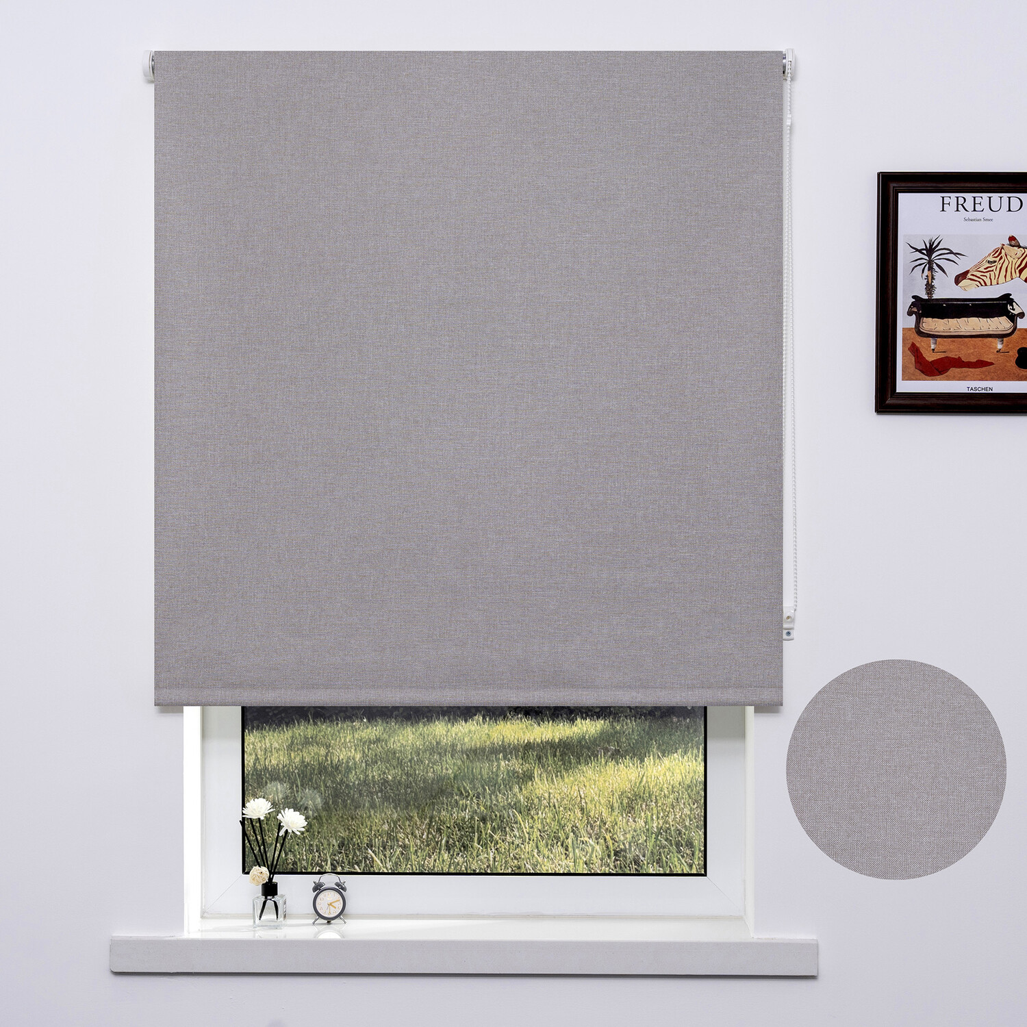 Textured Blackout Roller Blind Beige 180cm Image 3