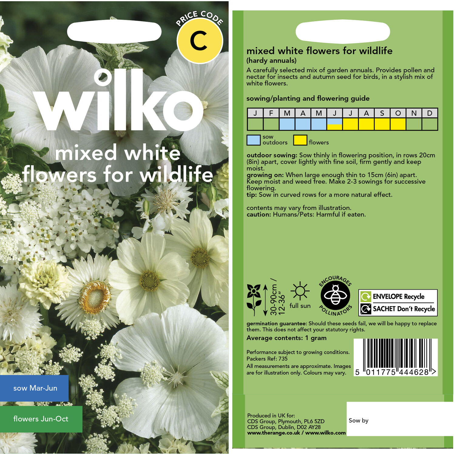 Wilko Mixed White Flowers for Wildlife Seeds Image 3