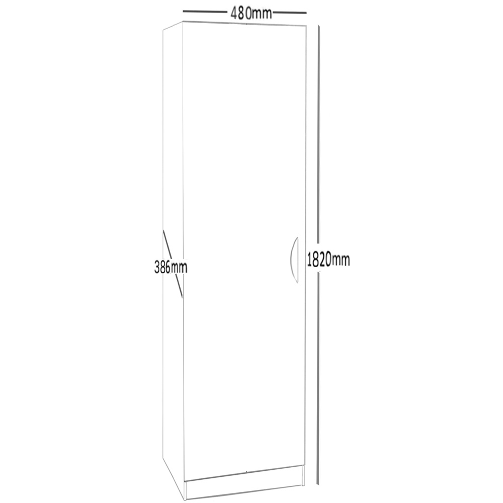 R White Cabinets Single Door Grey Tall Cupboard Image 5