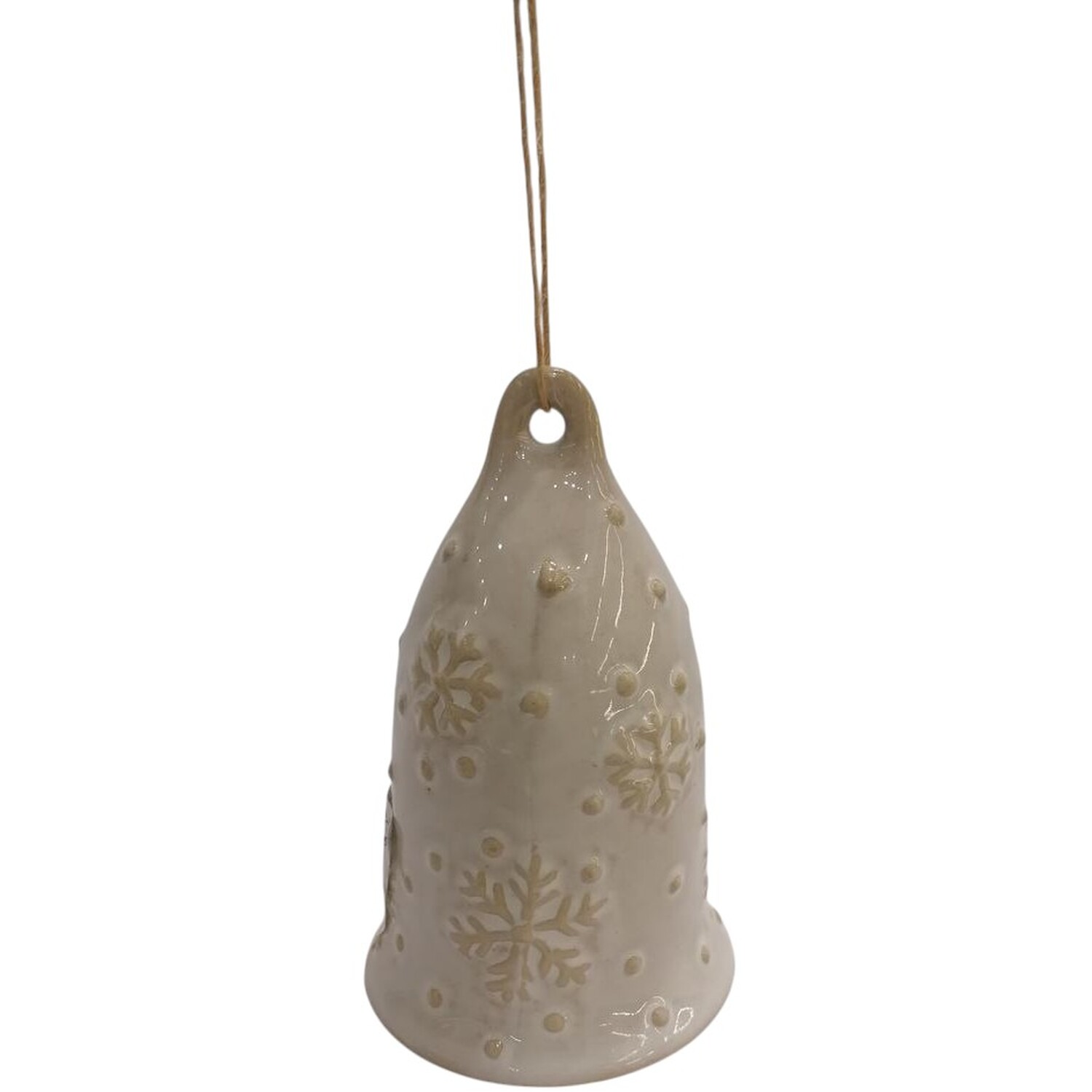 Snowflake Bell Hanger Cream Image