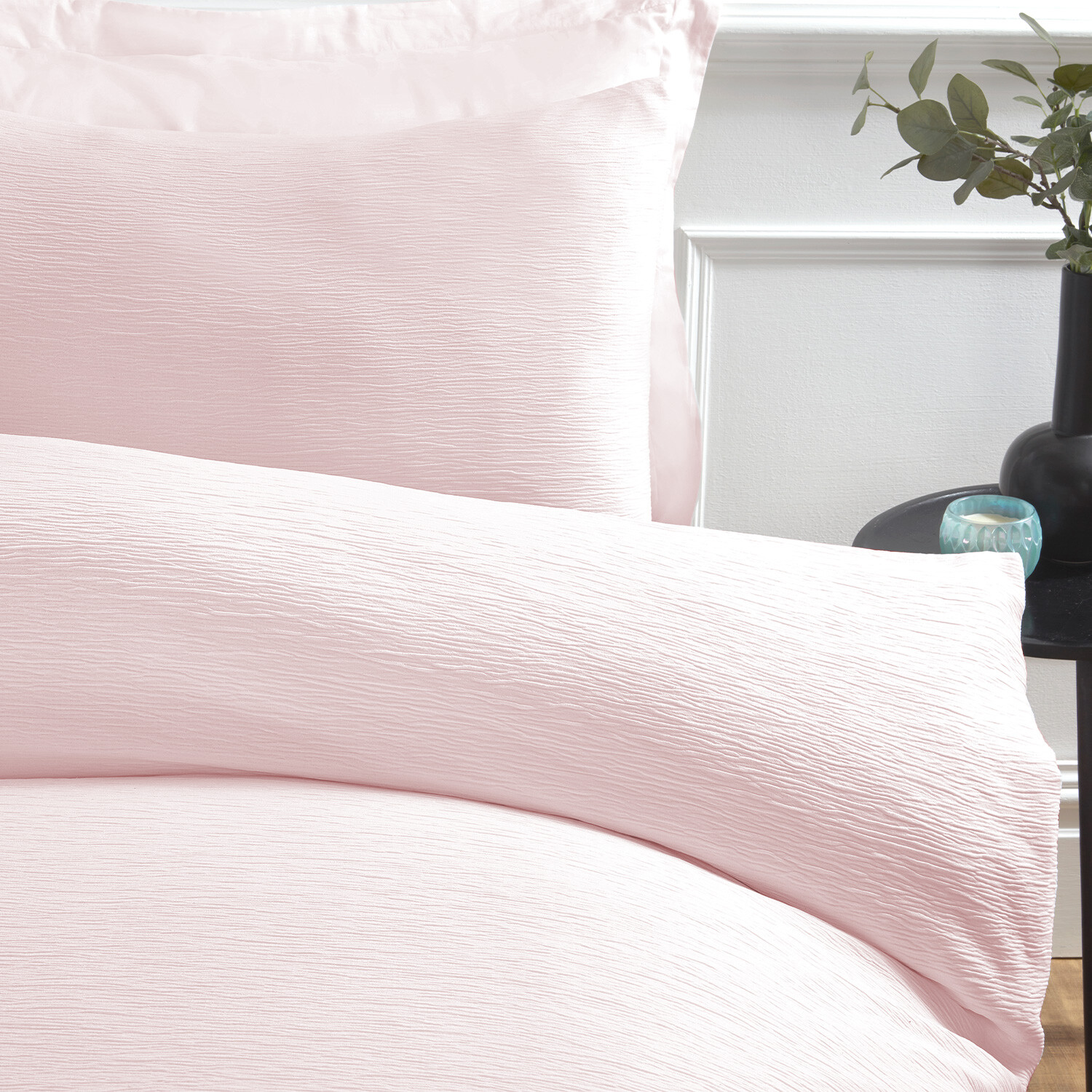 My Home Milan Textured Duvet Cover and Pillowcase Set - Blush / Double Image 2