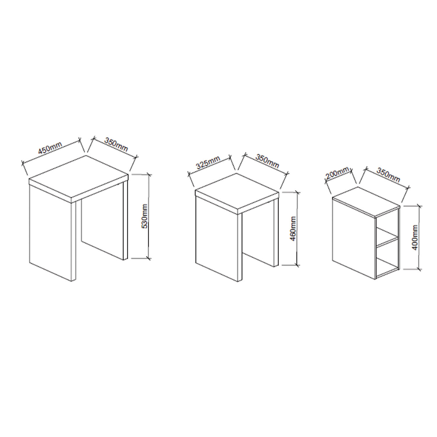 Hartley Nest of Tables - Light Grey Image 7