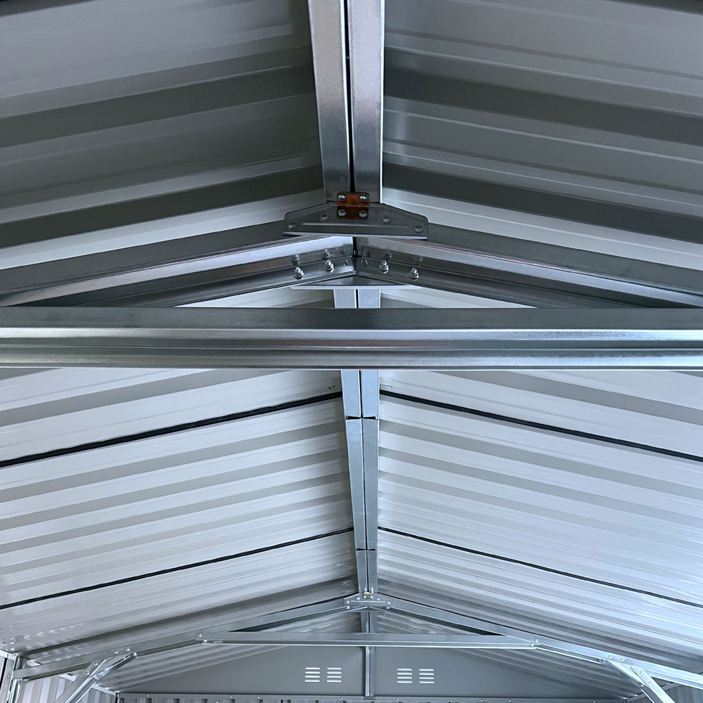 Outsunny 14x8ft Garden Storage Shed Grey Image 4