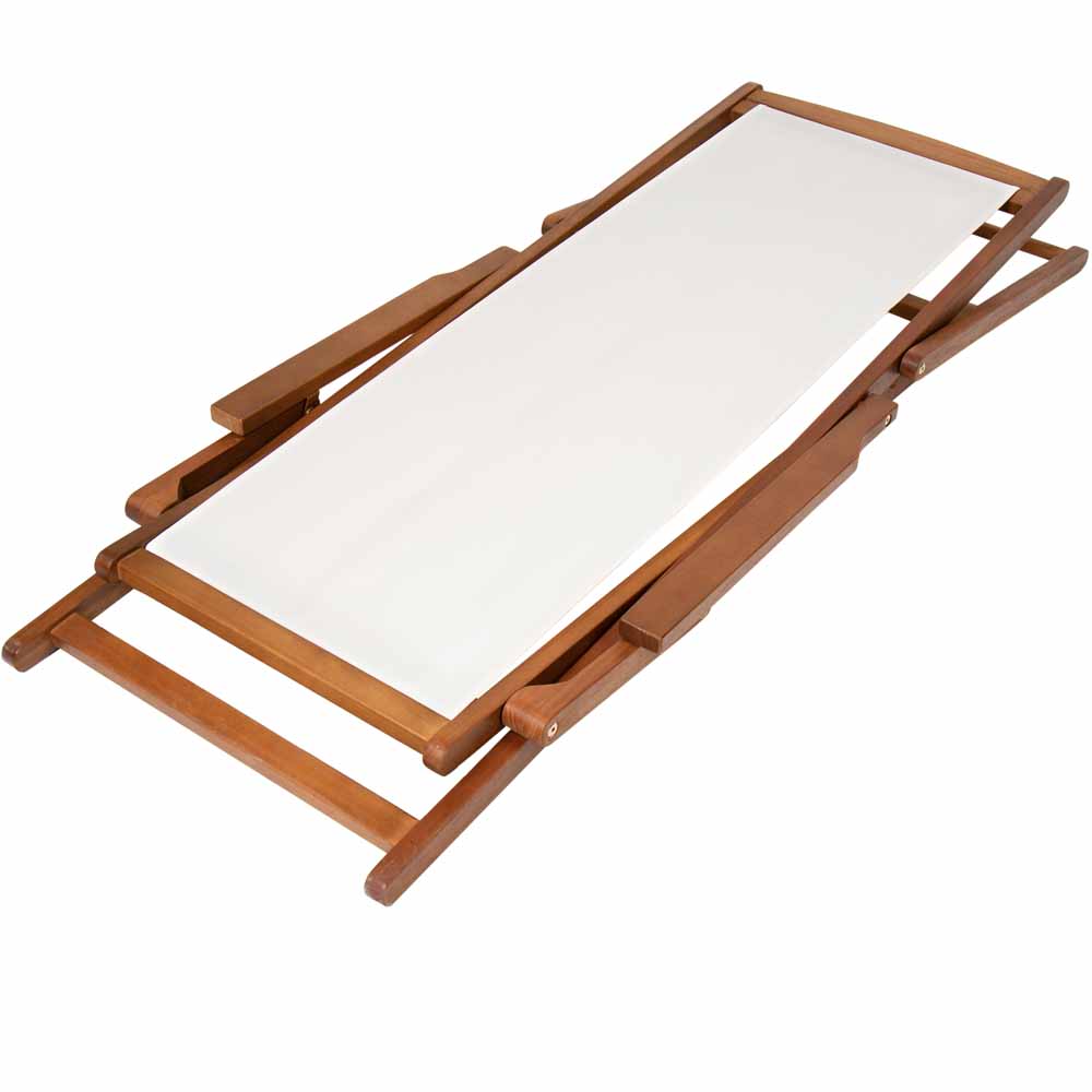 Charles Bentley Cream Eucalyptus Wooden Deck Chair Image 6