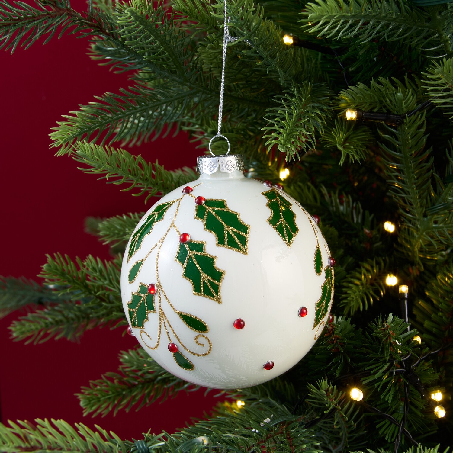 Classic Holly Bauble Image 4