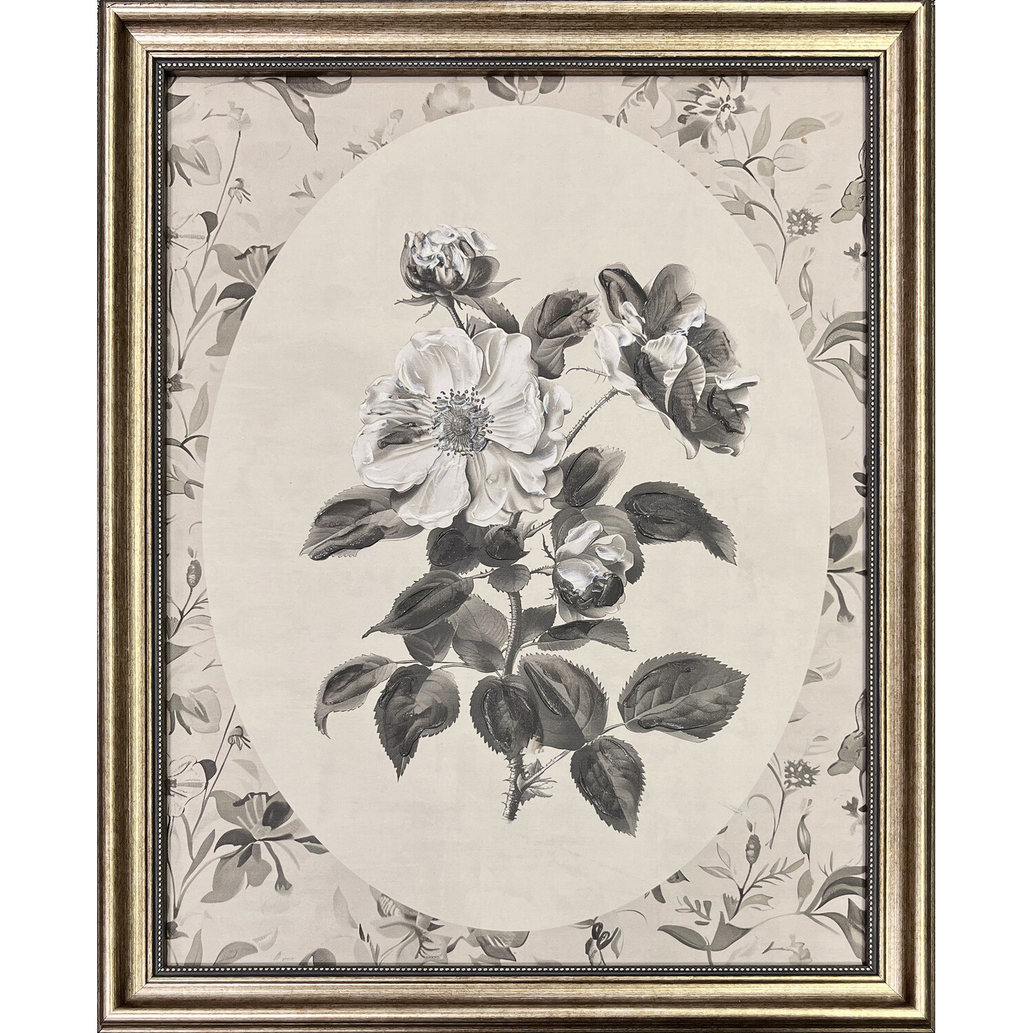 Antique Style Floral Framed Art Image 6