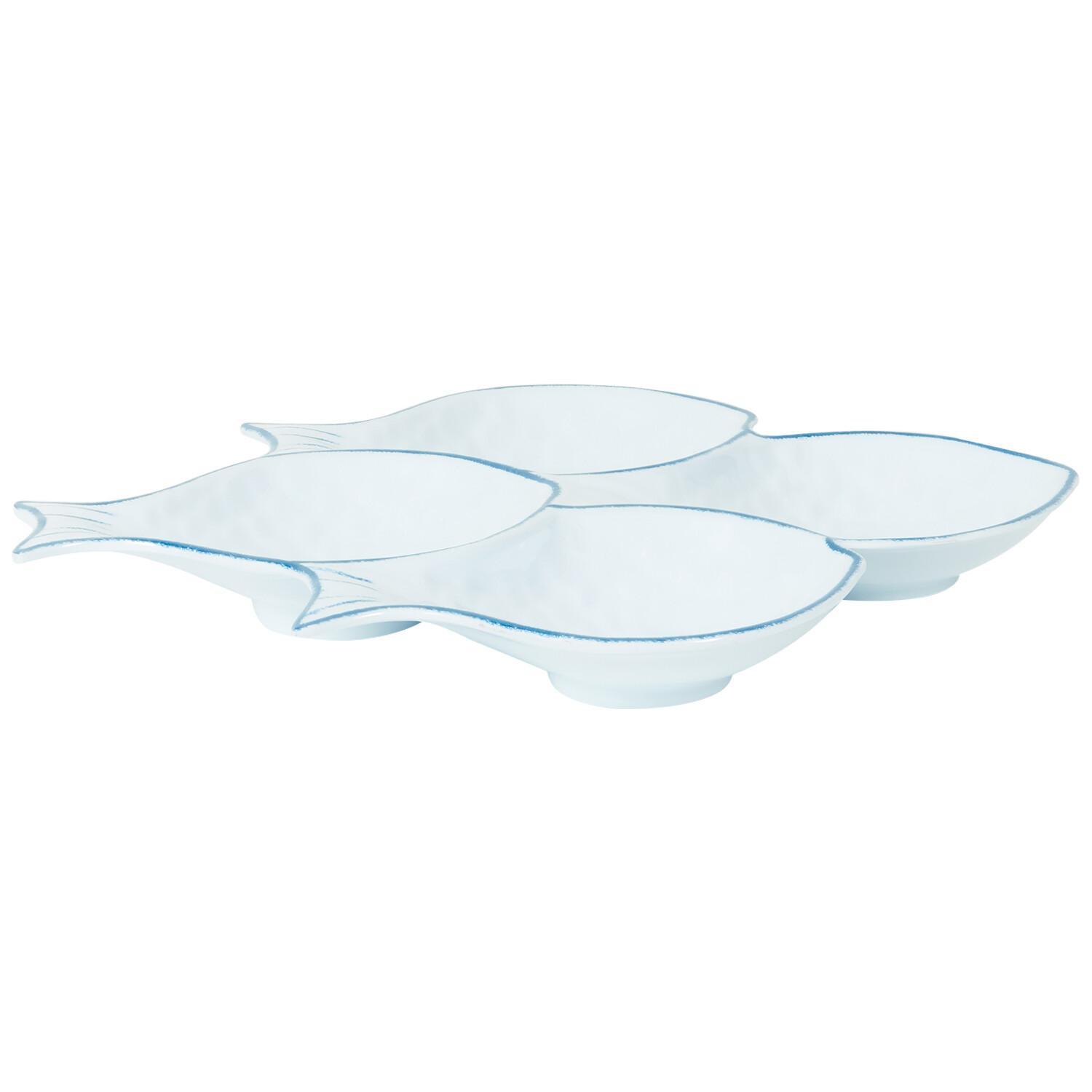 Neptune Melamine 4 in 1 Fish Plate - White Image 2