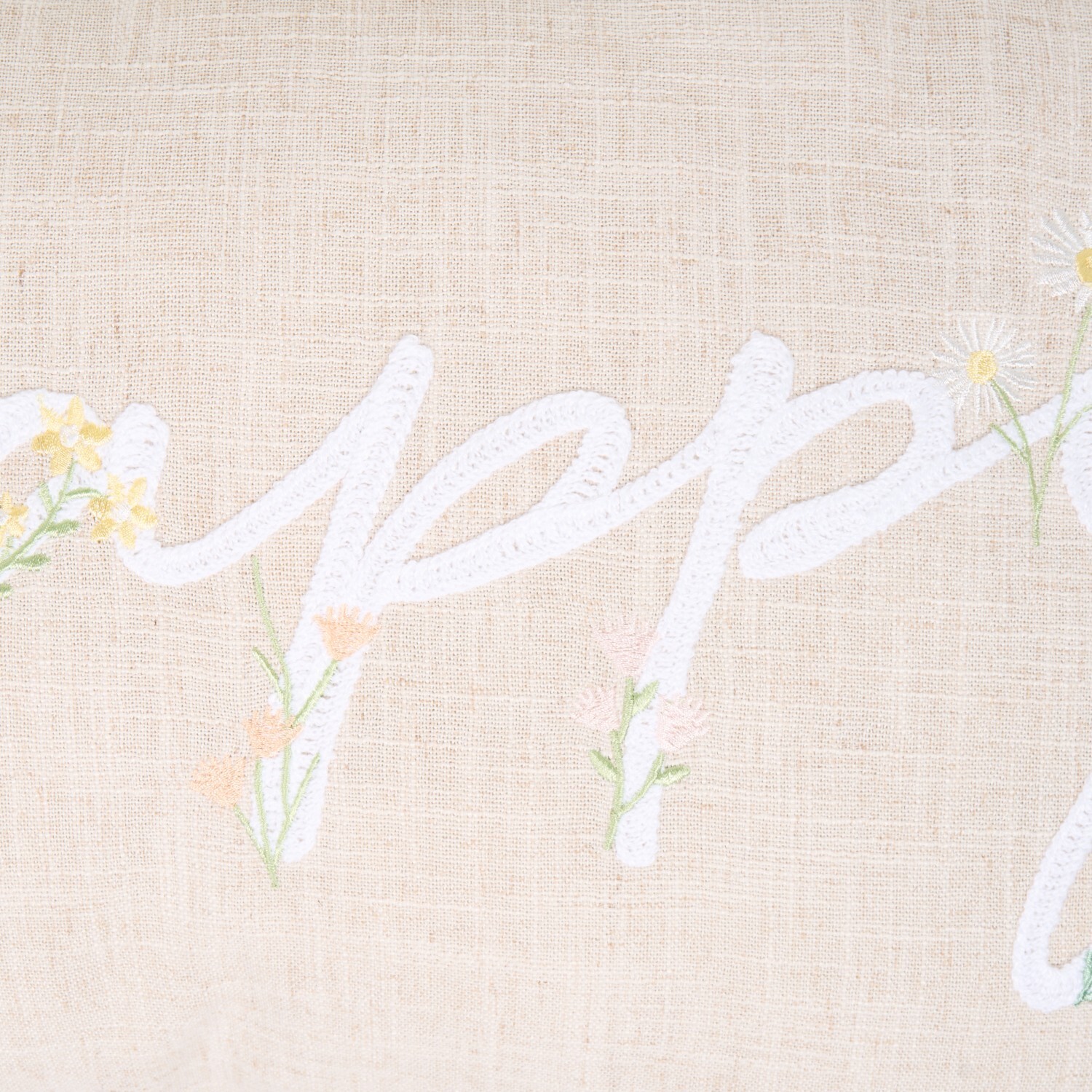 Spring Embroidered Cushion Light Pink Image 2