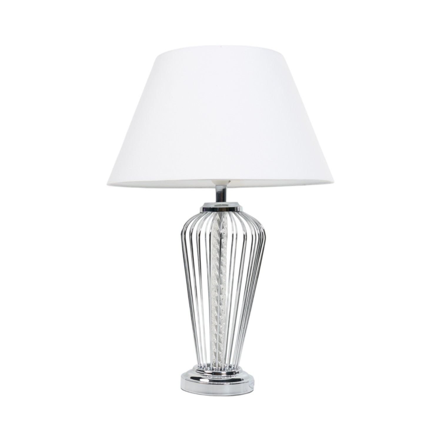 Adeline Table Lamp Chrome and White Image 1
