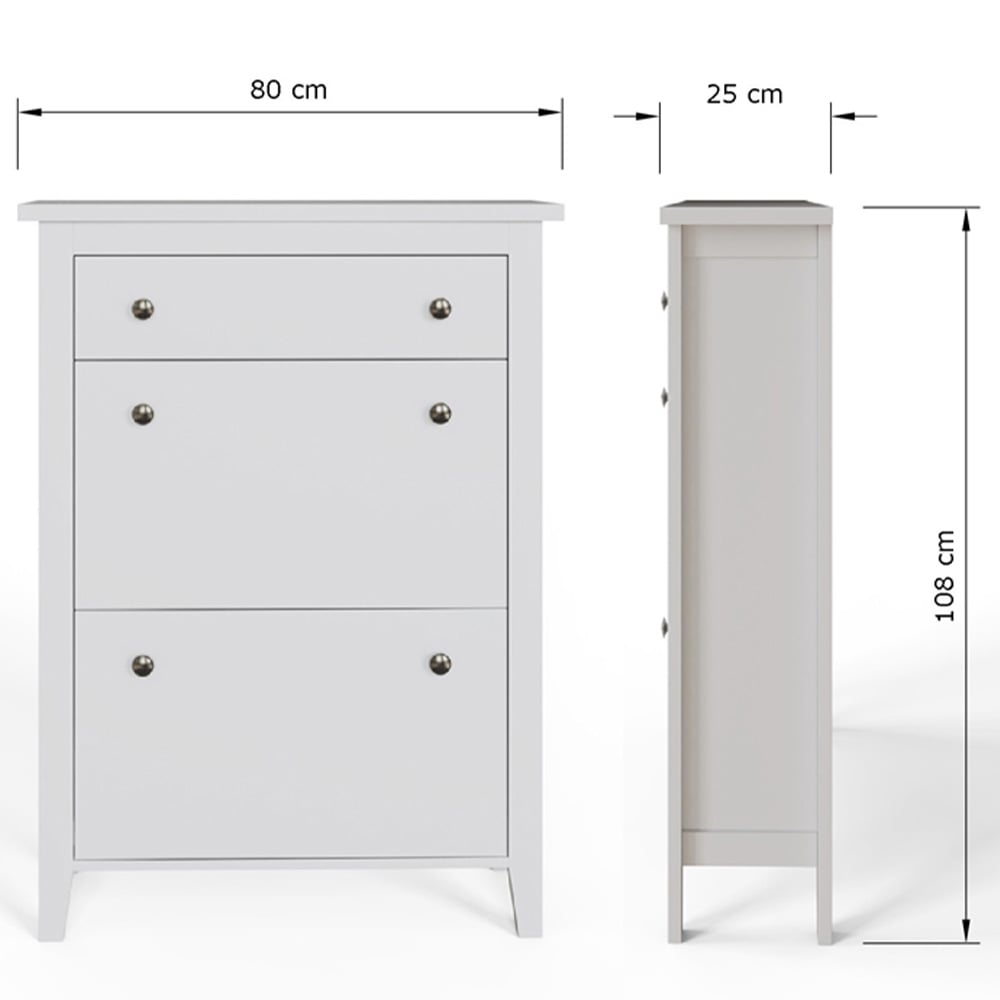 GFW Deluxe 2 Tier White Shoe Cabinet Image 9