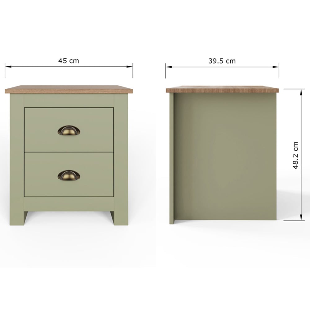 GFW Lancaster Sage Green 3 Piece Bedroom Furniture Set Image 9