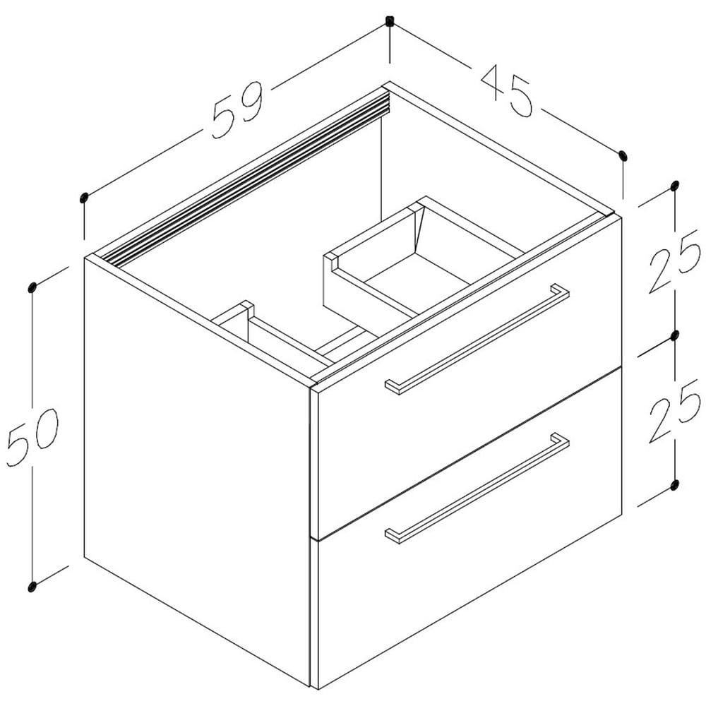 Bathstore Milford 2 Door Oak Wall Hung Basin Unit 610mm Image 8