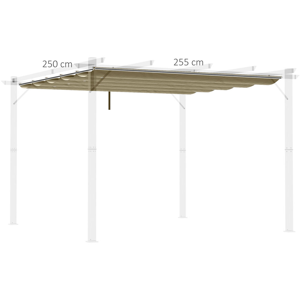 Outsunny Retractable Pergola Cover Tan Image 5