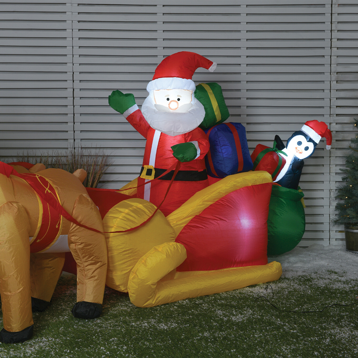 Inflatable Reindeer and Santa Sleigh Image 4