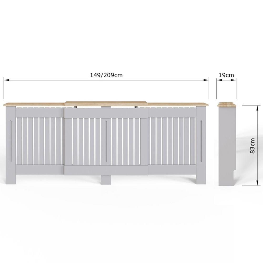 GFW Longslow Grey Adjustable Radiator Cover Image 8