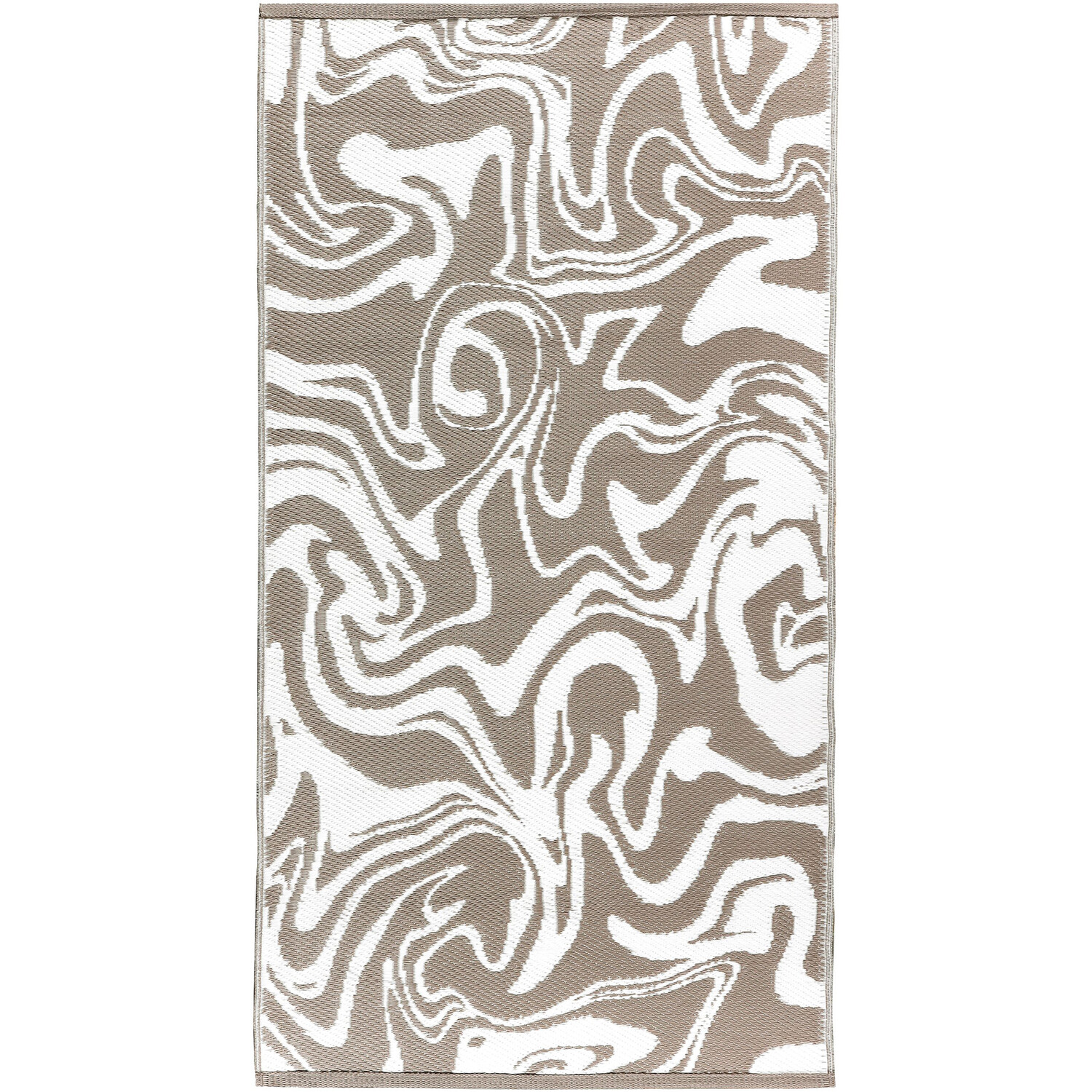Liquid Marble Reversible Outdoor Rug - Dark Taupe Image 1