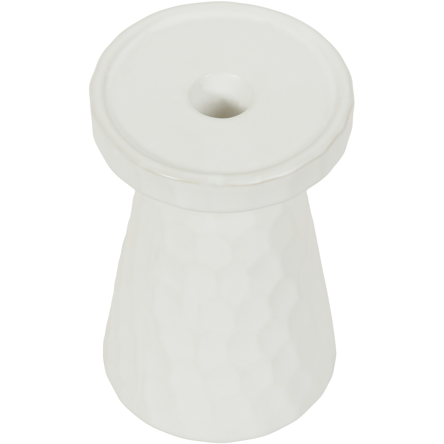 Astrid Hammered Dual Candle Holder - White / 25cm Image 2