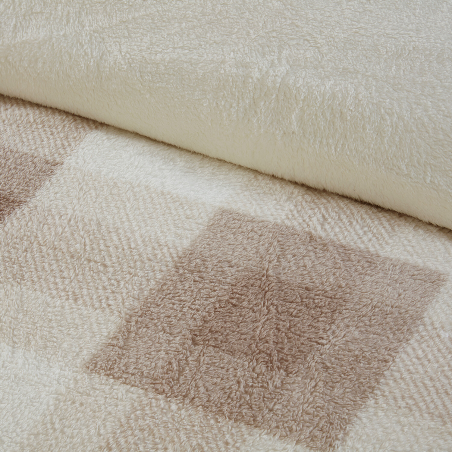 Teddy Fleece Check Duvet Set Natural King Image 2