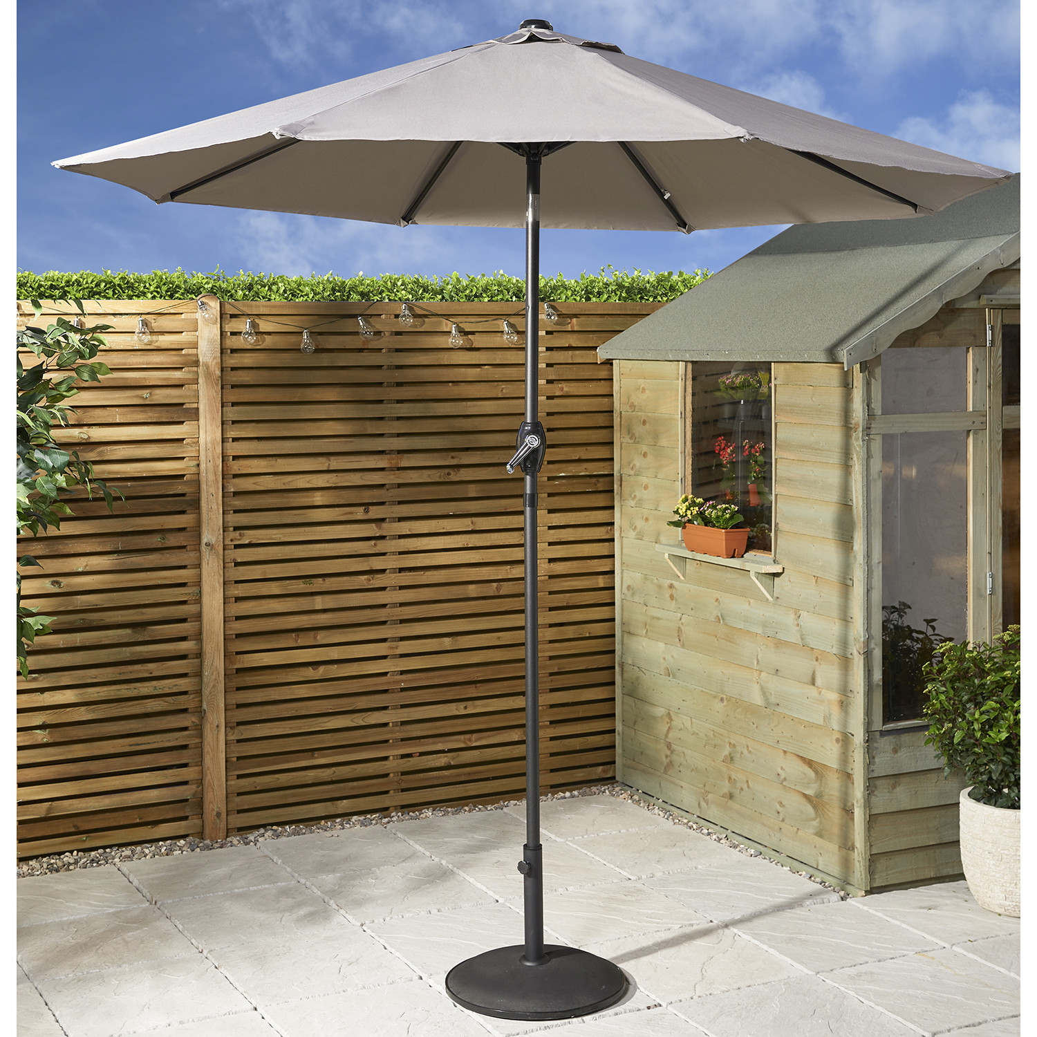 Outdoor Essentials Rio Grey Garden Parasol 2.3m Image 2