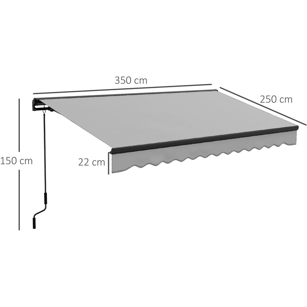 Outsunny Light Grey Aluminium Frame Electric Retractable Awning 3.5 x 2.5m Image 7