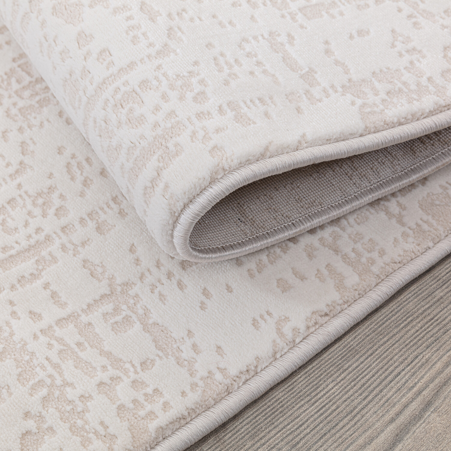 Eden Cream Textured Rug Cream Image 3