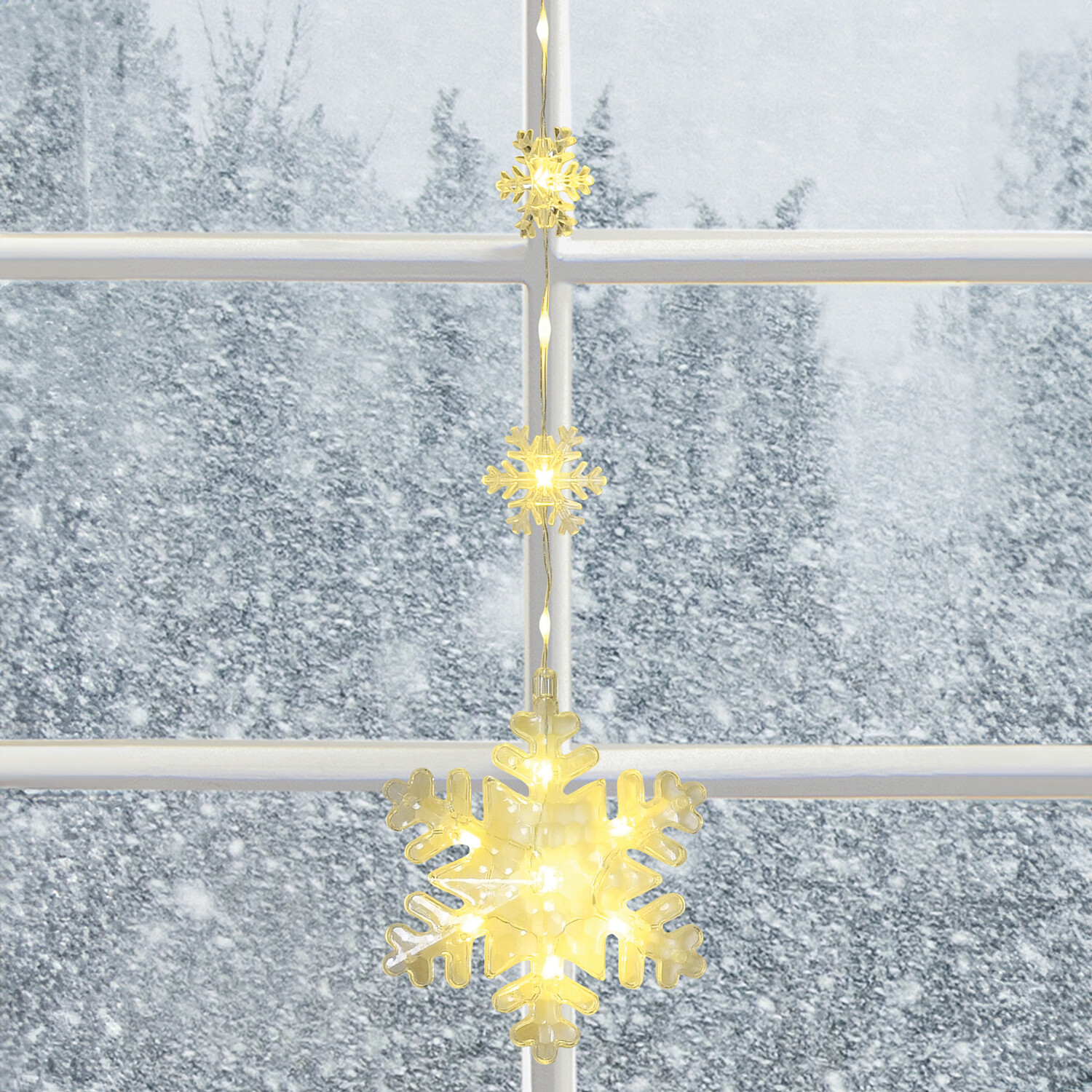 Snowflake LED Curtain Light - White Image 6