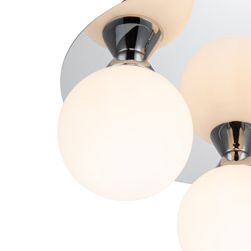 Cosylyte Bowen 3 Light Chrome Opal Glass Flush Ceiling Light Image 4