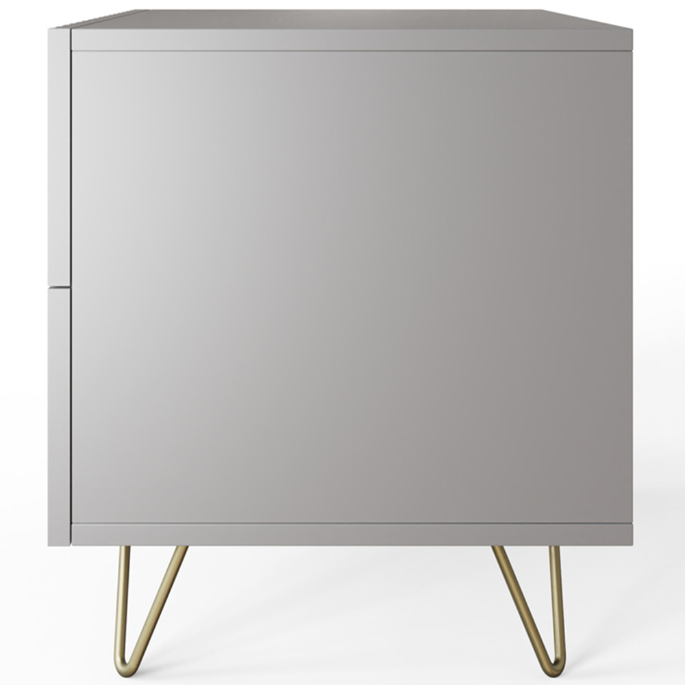 GFW Thalia 2 Drawer Grey Bedside Table Image 5