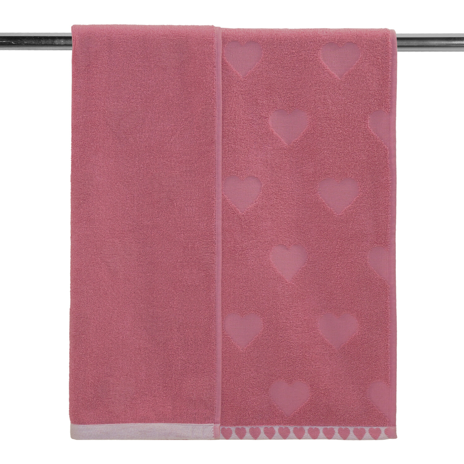 Heart Embossed Towel Pink 125cm Image 2