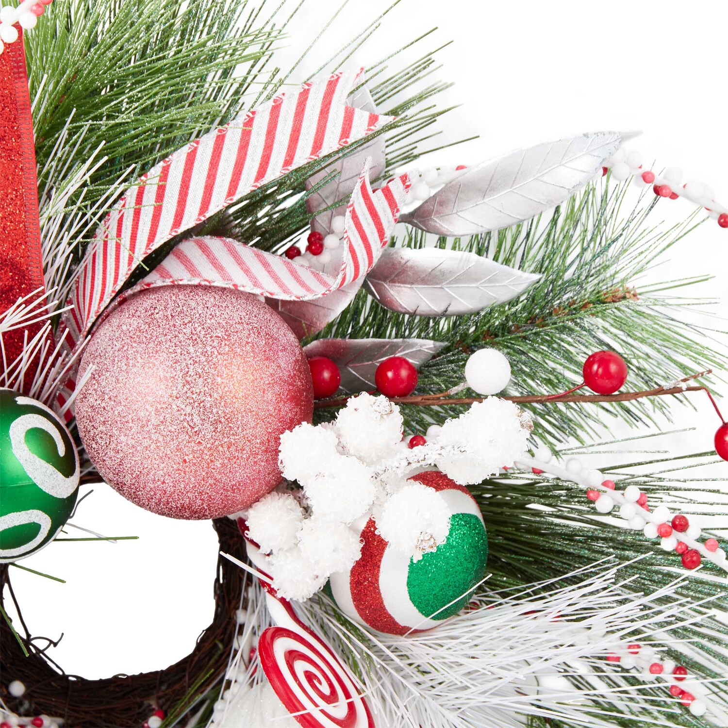 Novelty Candy Cane Candle Ring - Multicolour Image 3