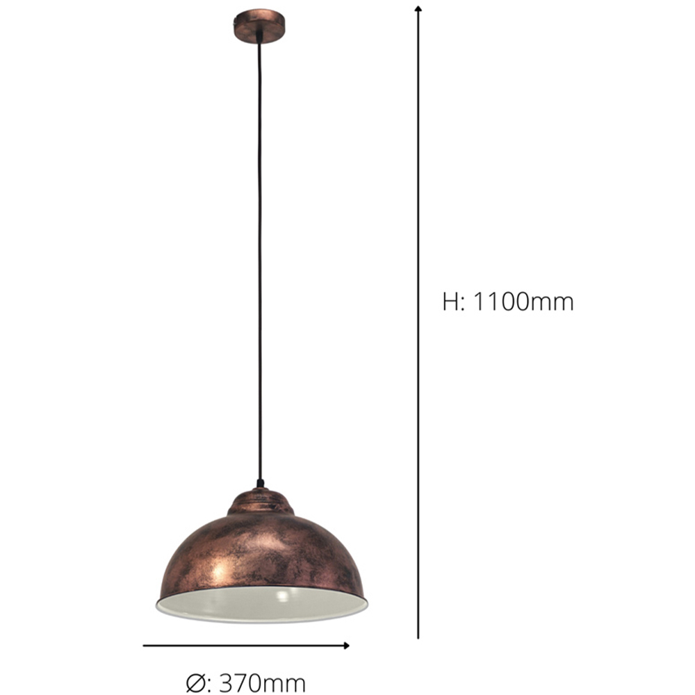 EGLO Truro 2 Antique Copper Industrial Pendant Light Image 4