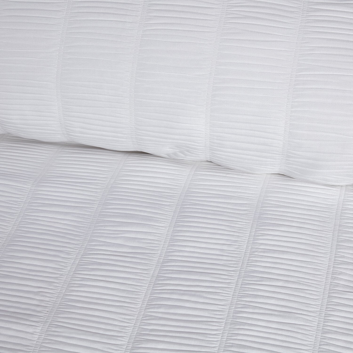 Cassie Crinkle Stripe Duvet Set White / Single Image 3